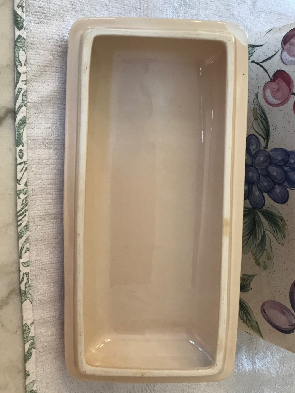 GRANDMACORE 🔥 TUSCAN COUNTRY COZY VINTAGE KITCHEN FRUIT CERAMIC BREAD BOX - Picture 13 of 14